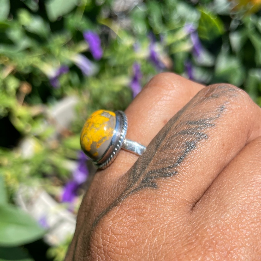 Bumblebee Jasper Ring Sz9 - image 3
